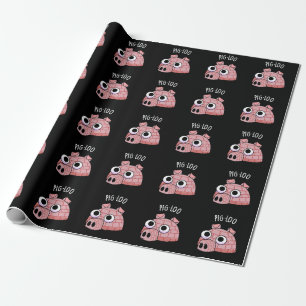 Pig-loo Funny Iglu Pun Dark BG Geschenkpapier