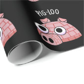 Pig-loo Funny Iglu Pun Dark BG Geschenkpapier (Rolleneckpunkt)