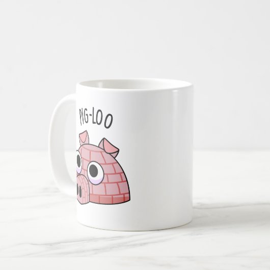 Pig-loo Funny Iglu Pun Kaffeetasse (Vorderseite Links)