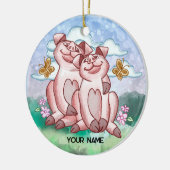 Pig Lovers   Keramik Ornament (Links)