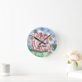 Pig Lovers   Runde Wanduhr (Zuhause)