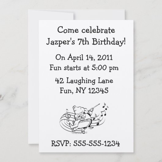 Pig Maestro, du bist eingeladen Karte (Rückseite)