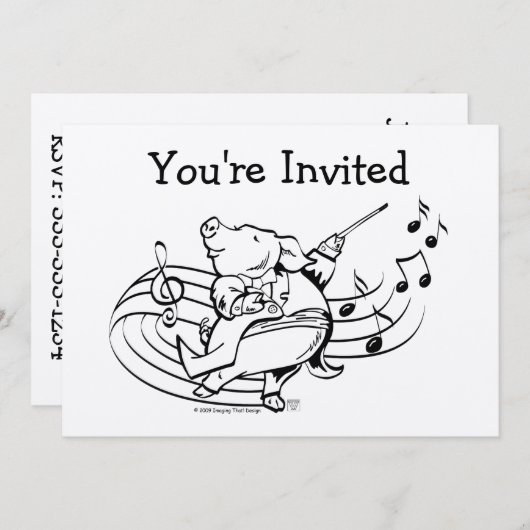 Pig Maestro, du bist eingeladen Karte (Vorne/Hinten)