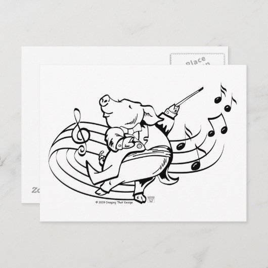 Pig Maestro Postkarte (Vorne/Hinten)