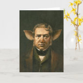 Pig Man Greetings Card Karte (Gelbe Blume)