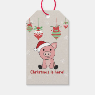Pig Merry Christmas Animals Pigs Gift Tags Geschenkanhänger