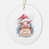 Pig Merry Christmas Keramik Ornament (Links)
