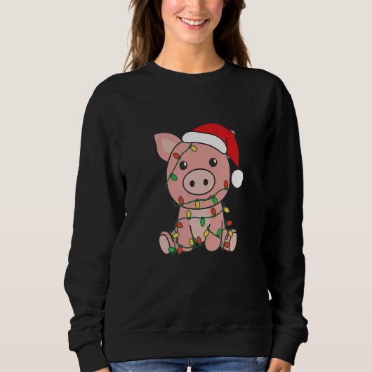 Pig Merry Christmas Winter Pigs Christmas 1 Sweatshirt (Vorderseite)