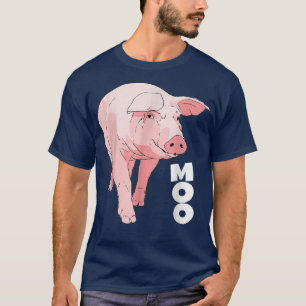 Pig Moo Funny Cow 4589 T-Shirt