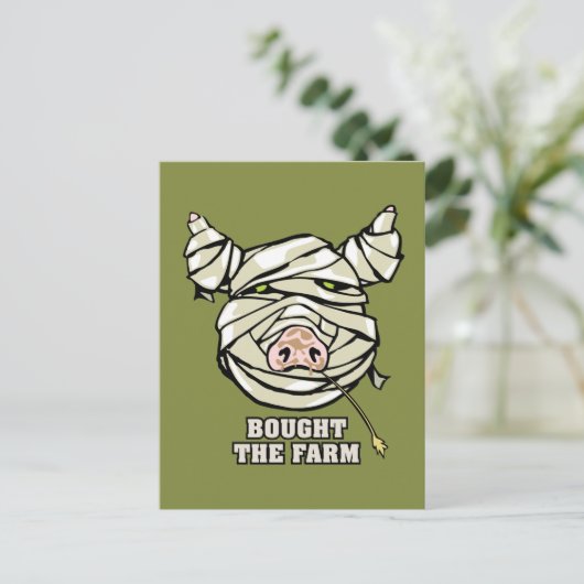 Pig Mummy Postkarte (Stehend Vorderseite)