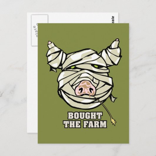 Pig Mummy Postkarte (Vorne/Hinten)