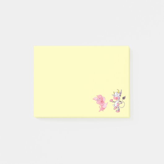 Pig n' Bull Farm Life Post-it® Notes 4 x 3 Post-it Klebezettel (Vorderseite)