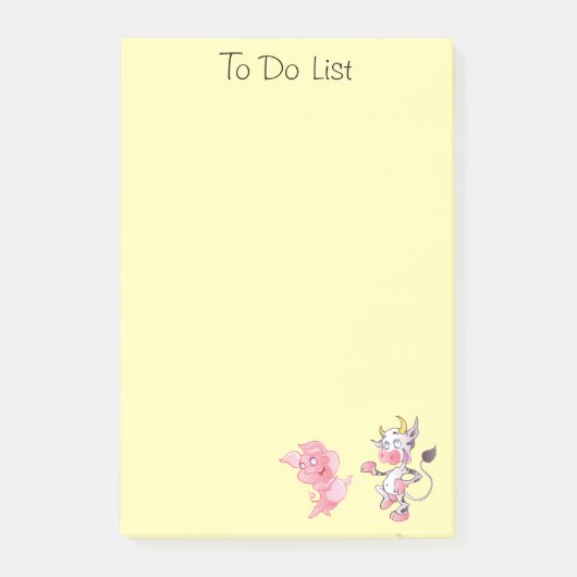 Pig n' Bull Farm Life Post-it® Notes 4 x 6 Post-it Klebezettel (Vorderseite)