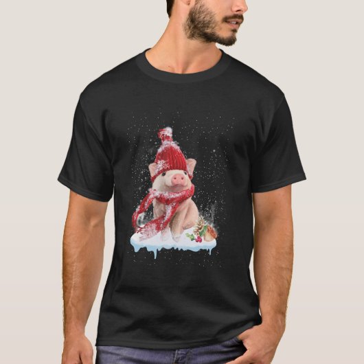 Pig Niedlich Welcome Christmas T-Shirt (Vorderseite)