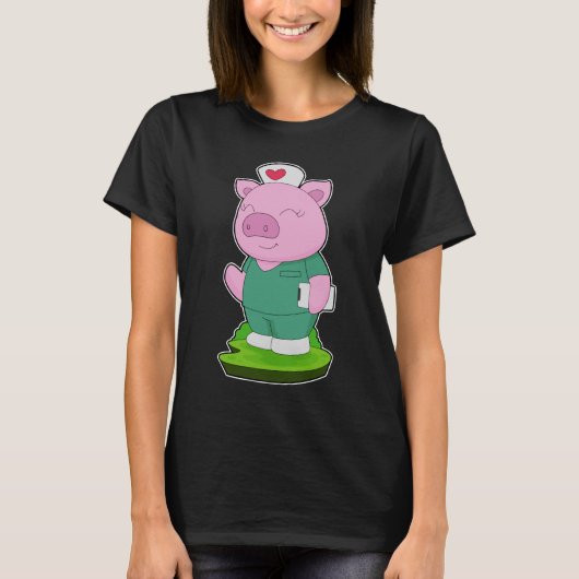 Pig Nurse Notepad T-Shirt (Vorderseite)
