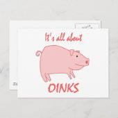 Pig Oinks Postkarte (Vorne/Hinten)