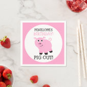 Pig Out Es ist ein Party Personalisiertes Pink Pig Serviette (Beispiel)
