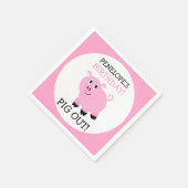 Pig Out Es ist ein Party Personalisiertes Pink Pig Serviette (Ecke)