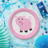Pig Out Es ist eine Party Niedlich Pink Pig Geburt Pappteller (Party)