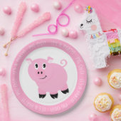 Pig Out Es ist eine Party Niedlich Pink Pig Geburt Pappteller (Party)