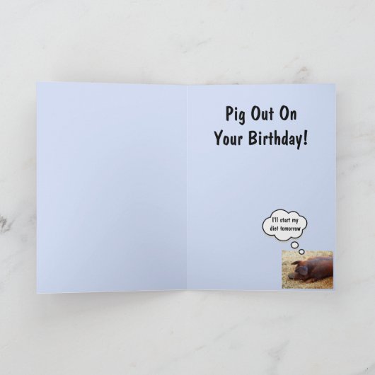 Pig Out Geburtstag Karte (Innenseite)