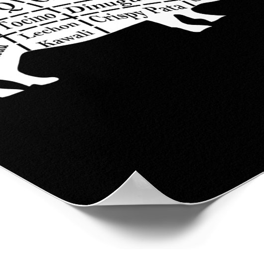 Pig Parts Filipino Food Grillen Pinoy Adobo Funny Poster (Ecke)