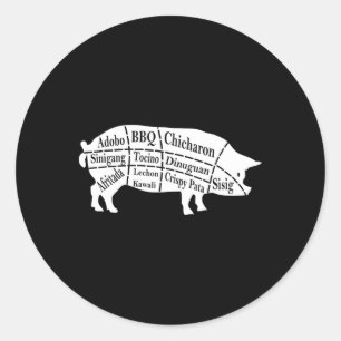Pig Parts Filipino Food Grillen Pinoy Adobo Funny Runder Aufkleber