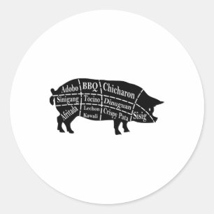 Pig Parts Filipino Food Grillen Pinoy Adobo Funny Runder Aufkleber