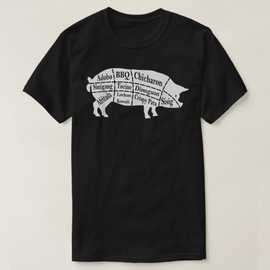Pig Parts Filipino Food GRILLEN Pinoy Adobo Funny T-Shirt (Design vorne)