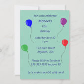 Pig Party Invitation – Mud Fun & Balloons Einladung (Rückseite)