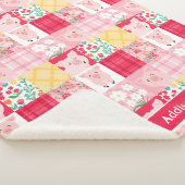 Pig Patchwork Floral Rustikal Personalisiert Sherpadecke (3/4)