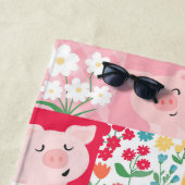 Pig Patchwork Floral Rustikal Personalisiert Strandtuch (Beispiel)