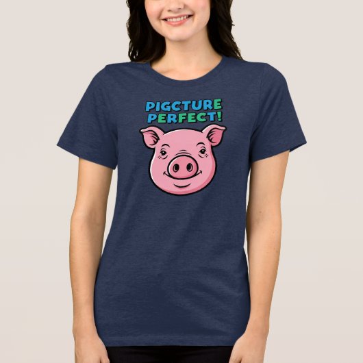 Pig Picture Perfect Design Tri-Blend Shirt (Vorderseite)