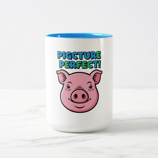 Pig Picture Perfect Design Zweifarbige Tasse (Mittel)