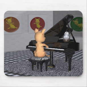 Pig Playing Grand Piano Mousepad