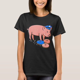 Pig Polizist Funny Police Officer Doughnut T-Shirt