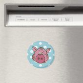 Pig Polka Dot Magnet (in blau und rosa) (In Situ (Geschirrspüler))