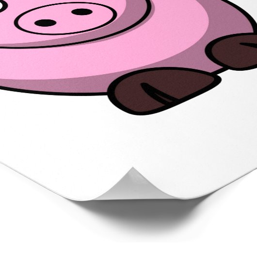 Pig Print - Cartoon Poster (Ecke)