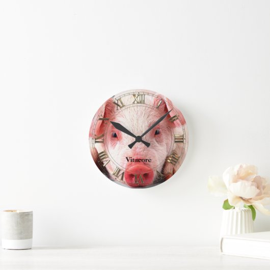 Pig  Professional Runde Wanduhr (Zuhause)