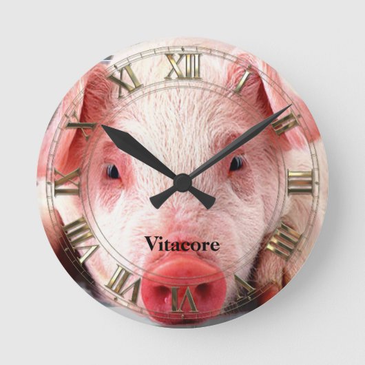 Pig  Professional Runde Wanduhr (Vorderseite)