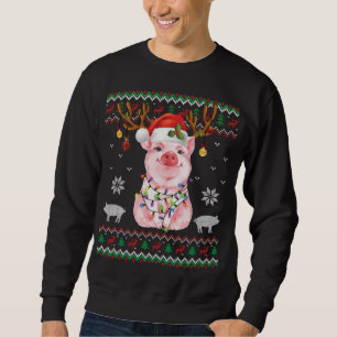 Pig Reindeer Santa Xmas Light Ugly Sweater Christm Sweatshirt