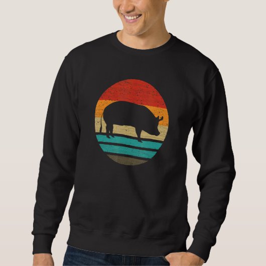 Pig Retro Style Vintag Sweatshirt (Vorderseite)