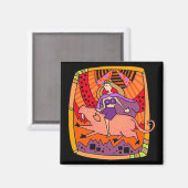 Pig Ride Magnet (Vorderseite/Rückseite)