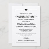 Pig Roast and Toast Kraft Wedding Couples Dusche Einladung (Vorderseite)