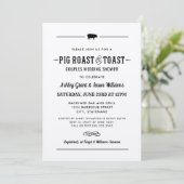 Pig Roast and Toast Kraft Wedding Couples Dusche Einladung (Stehend Vorderseite)