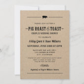 Pig Roast and Toast Kraft Wedding Couples Dusche Einladung (Vorderseite)