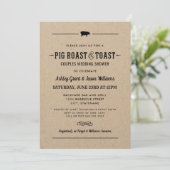 Pig Roast and Toast Kraft Wedding Couples Dusche Einladung (Stehend Vorderseite)