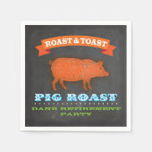 Pig Roast Chalkboard Cocktail Napkin Serviette (Vorderseite)