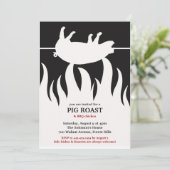 Pig Roast Flame GRILLEN Einladung (Stehend Vorderseite)