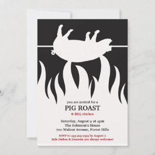 Pig Roast Flame GRILLEN Einladung